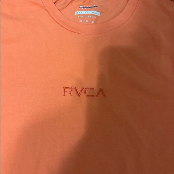 RVCA Men’s Crewneck T-Shirt in Coral Orange regular fit size medium nwot - Picture 3 of 4